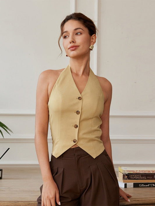 Sense of luxury  Halter Neck Vest Top
