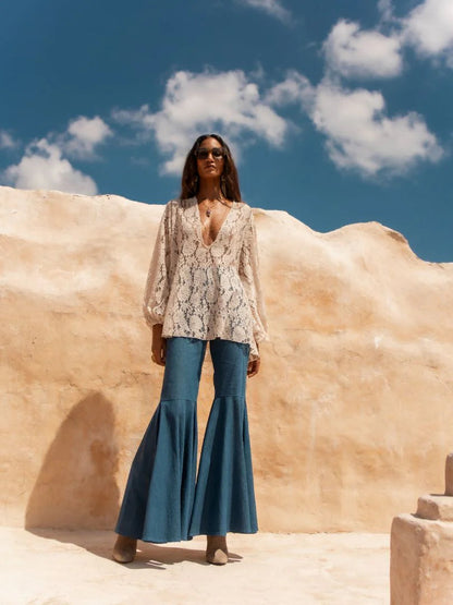 Retro Flare High-Waisted Jeans