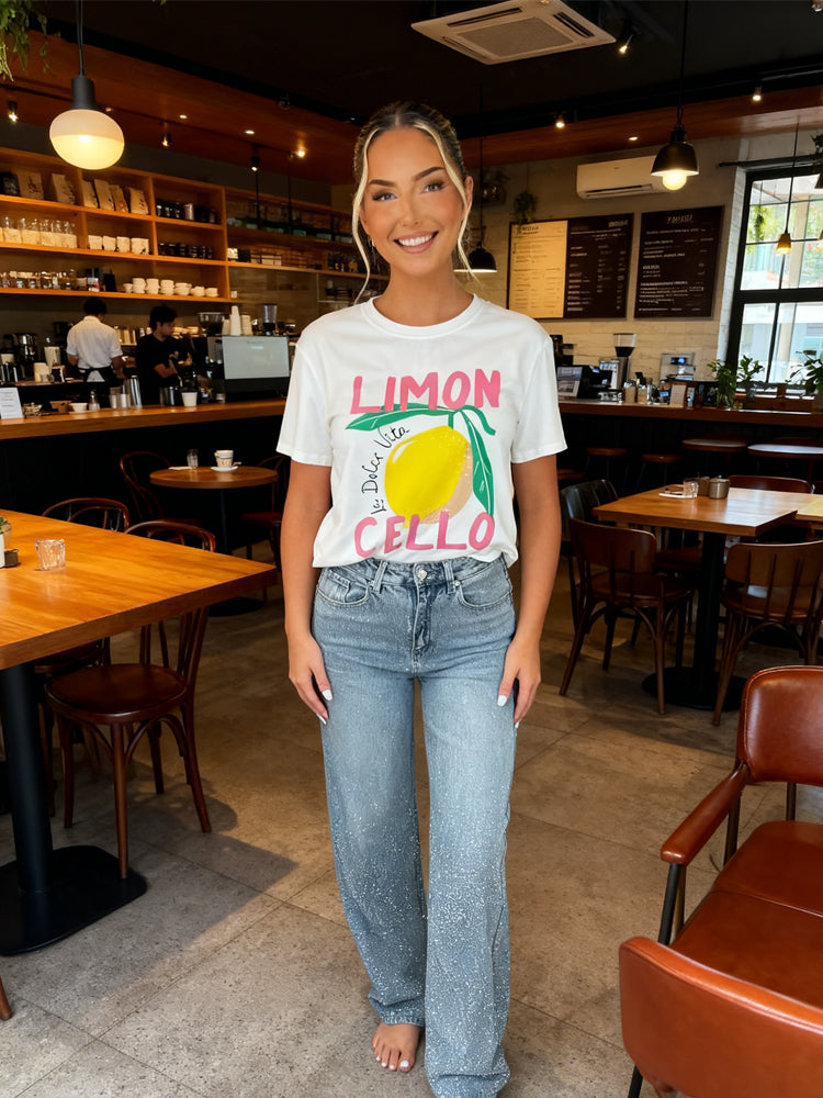 Vintage Washed Gradient Rhinestone Wide-Leg Jeans