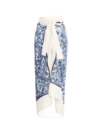 Blue Dragonfly Print Ruffle Bikini Set